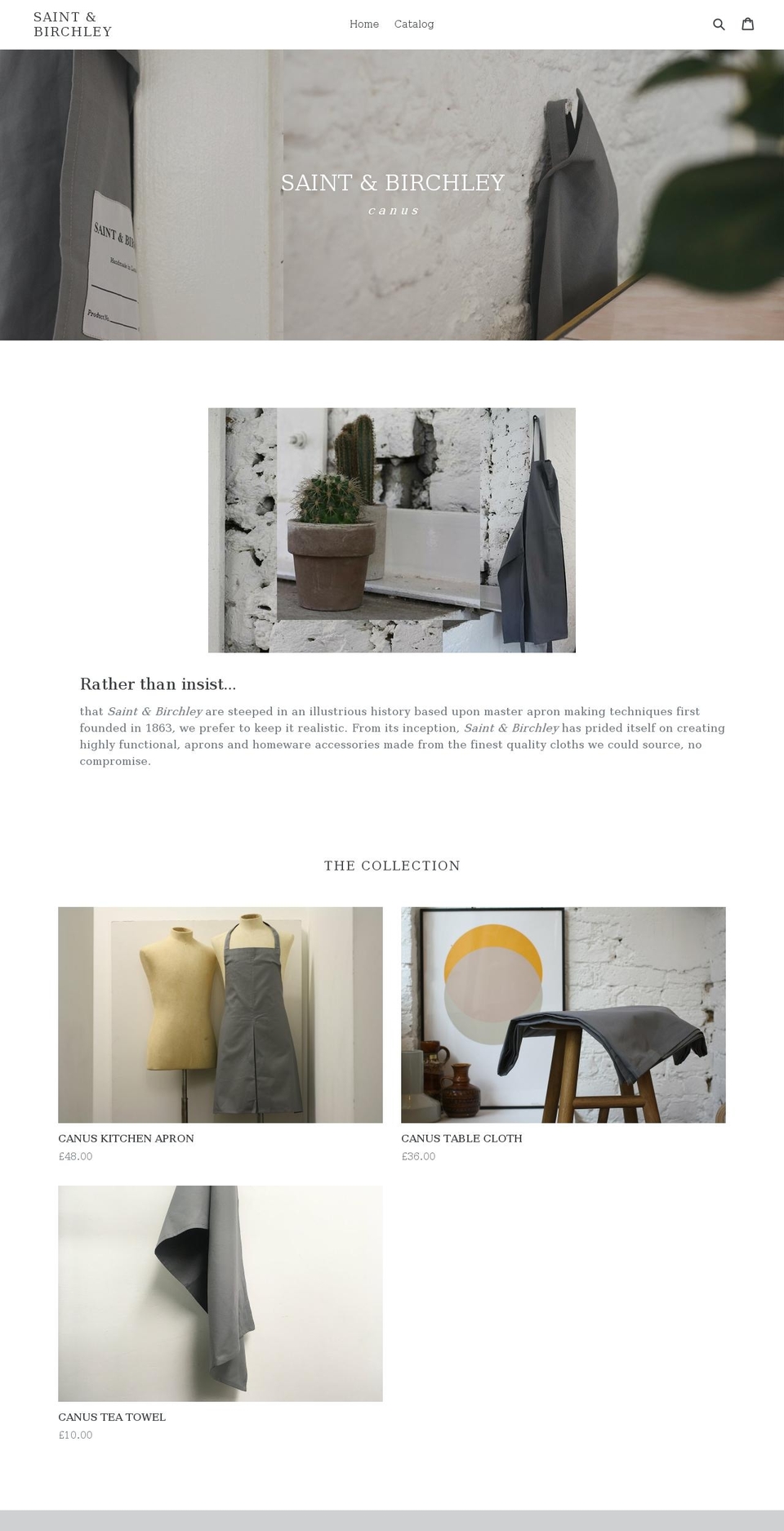 saintandbirchley.com shopify website screenshot