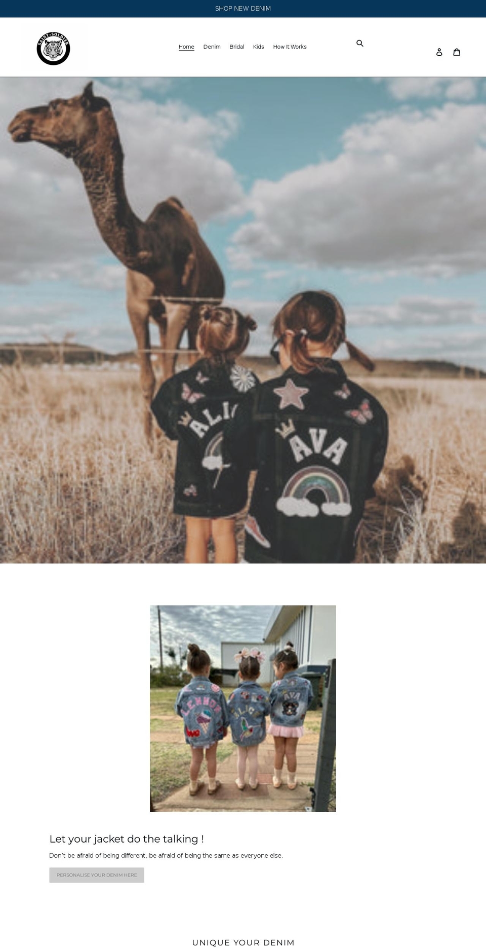 saintandsoldieronline.com shopify website screenshot