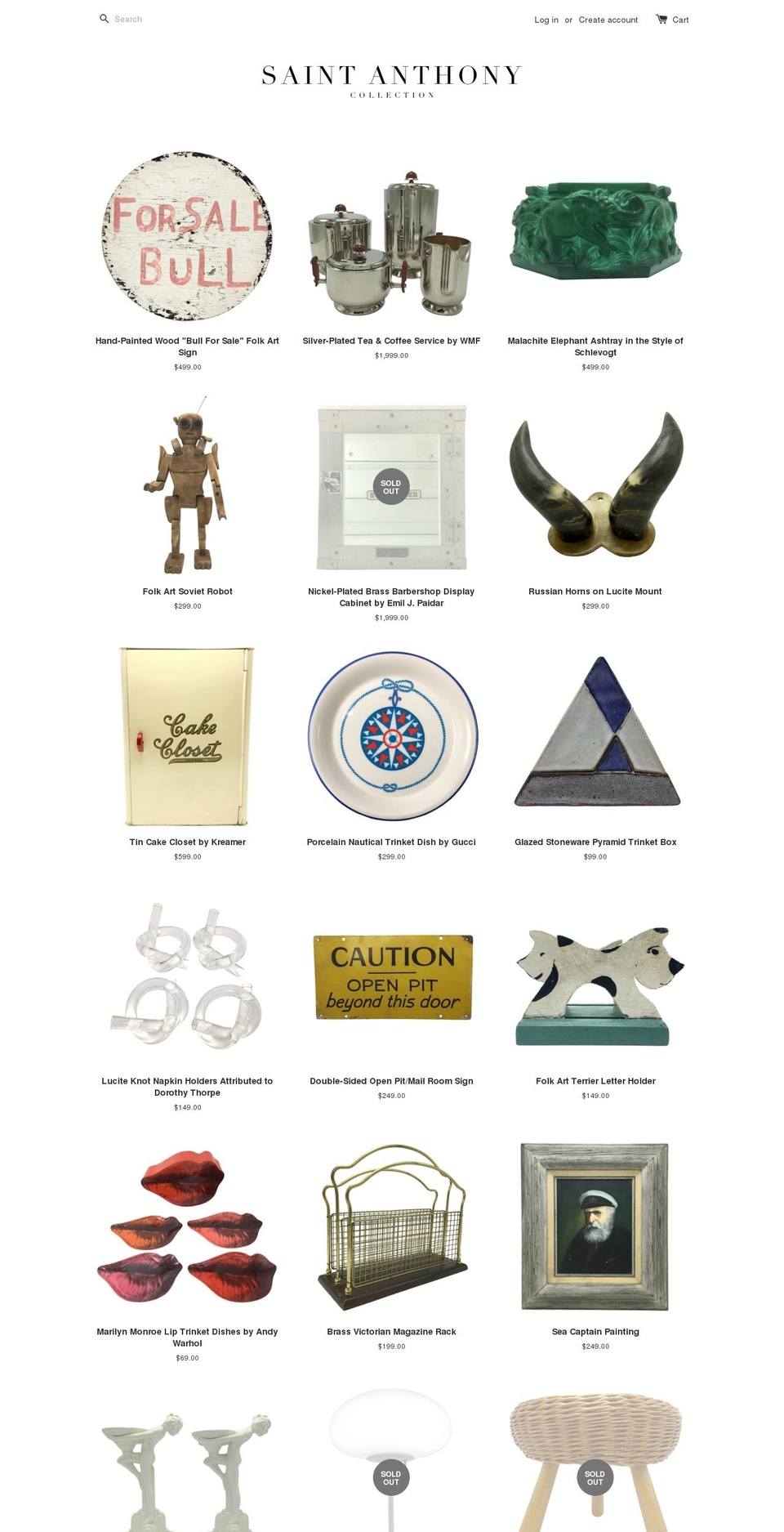 saintanthonycollection.com shopify website screenshot