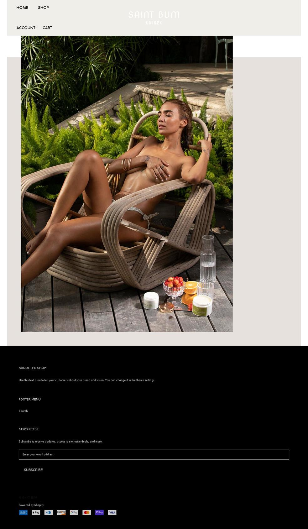 saintbum.com shopify website screenshot