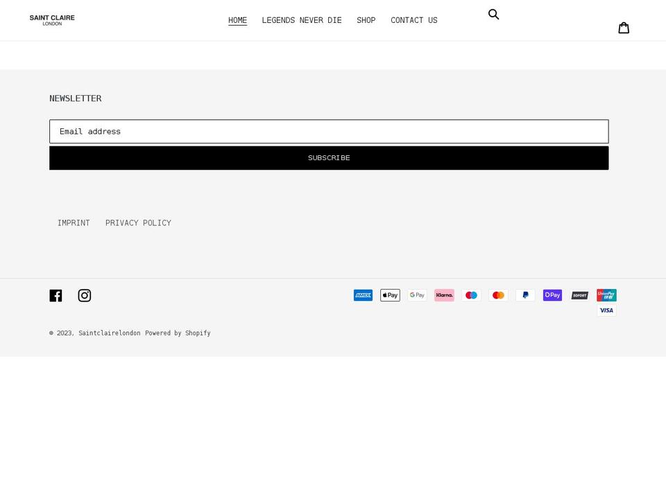 saintclairelondon.com shopify website screenshot