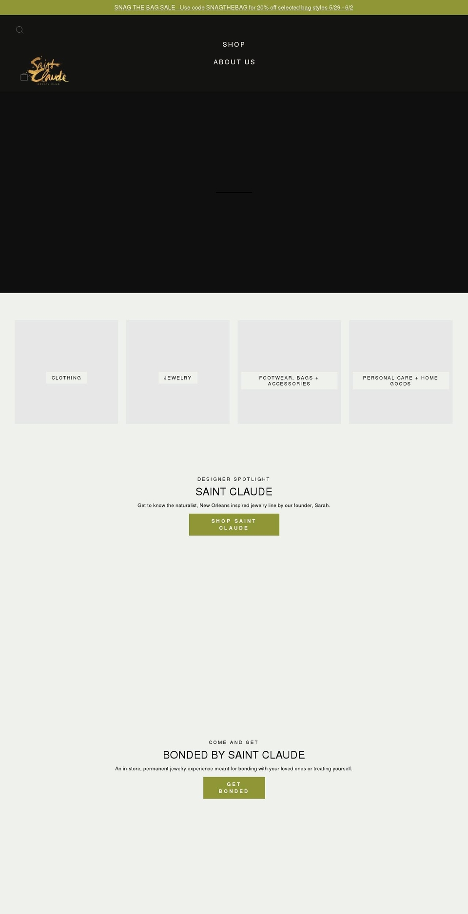 saintclaudesocialclub.com shopify website screenshot