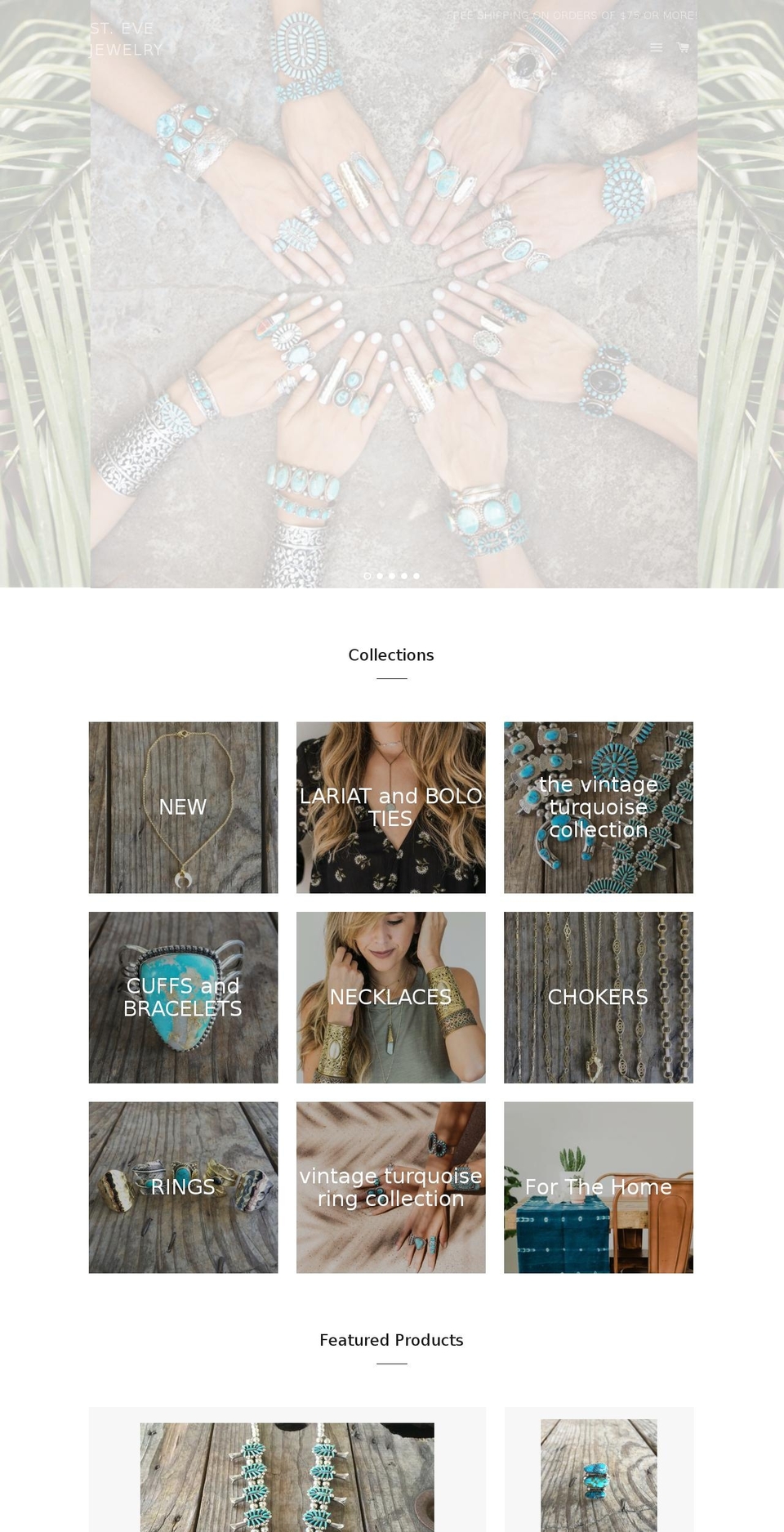 saintevejewelry.com shopify website screenshot
