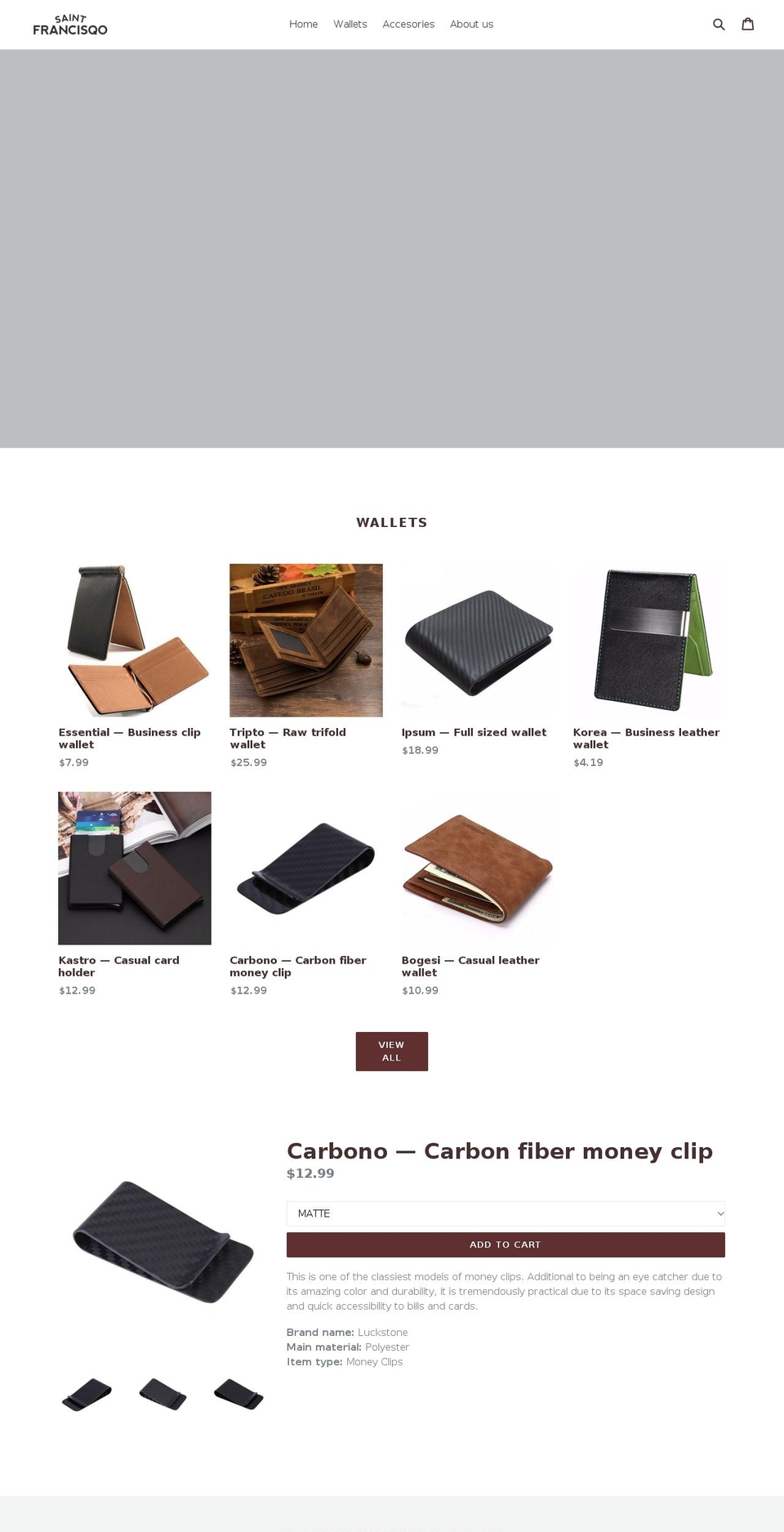 saintfrancisqo.com — Shopify storefront screenshot
