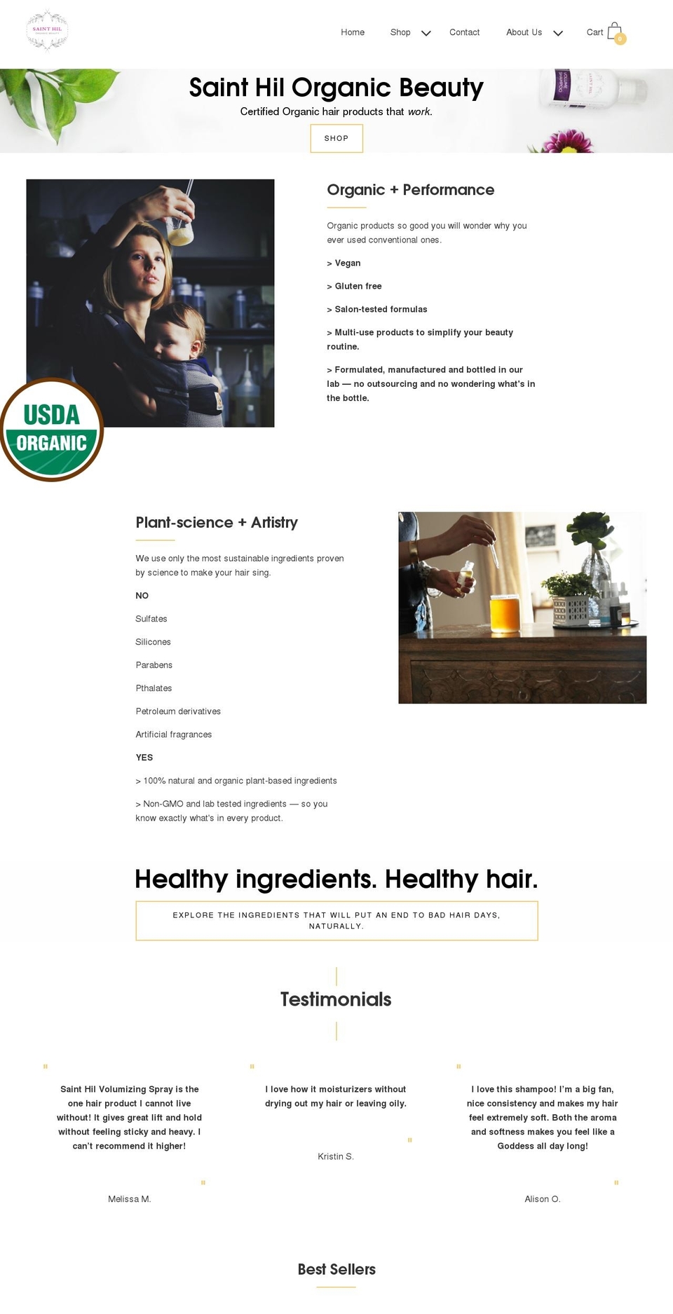 sainthil.com — Shopify storefront screenshot