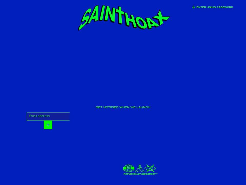 sainthoax.shop shopify website screenshot