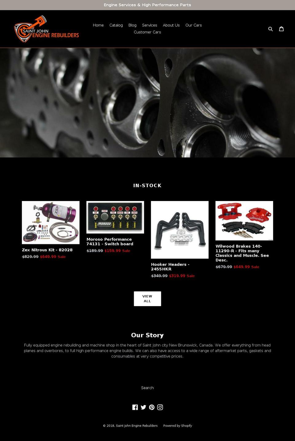 saintjohnengine.com shopify website screenshot