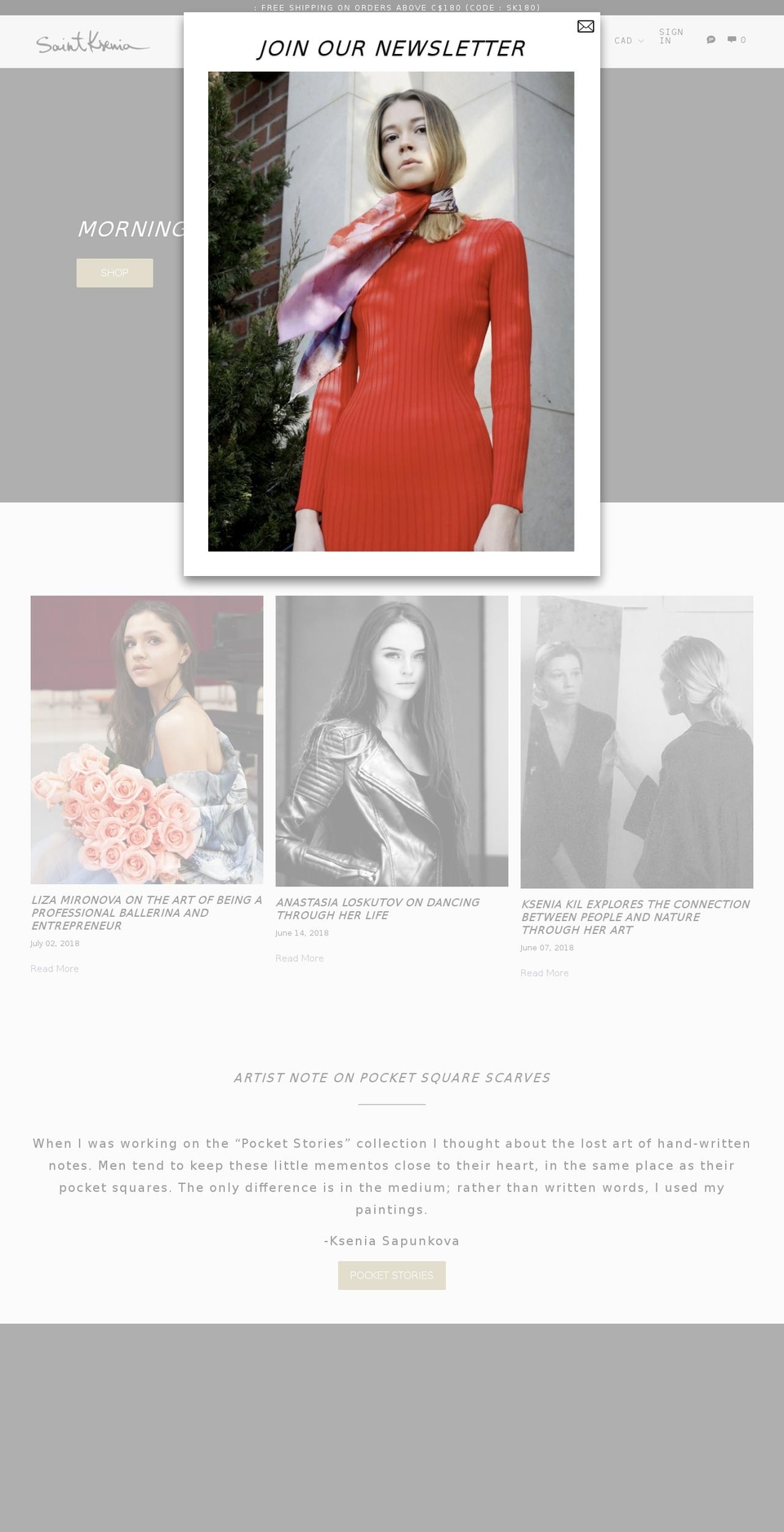 saintksenia.com — Shopify storefront screenshot