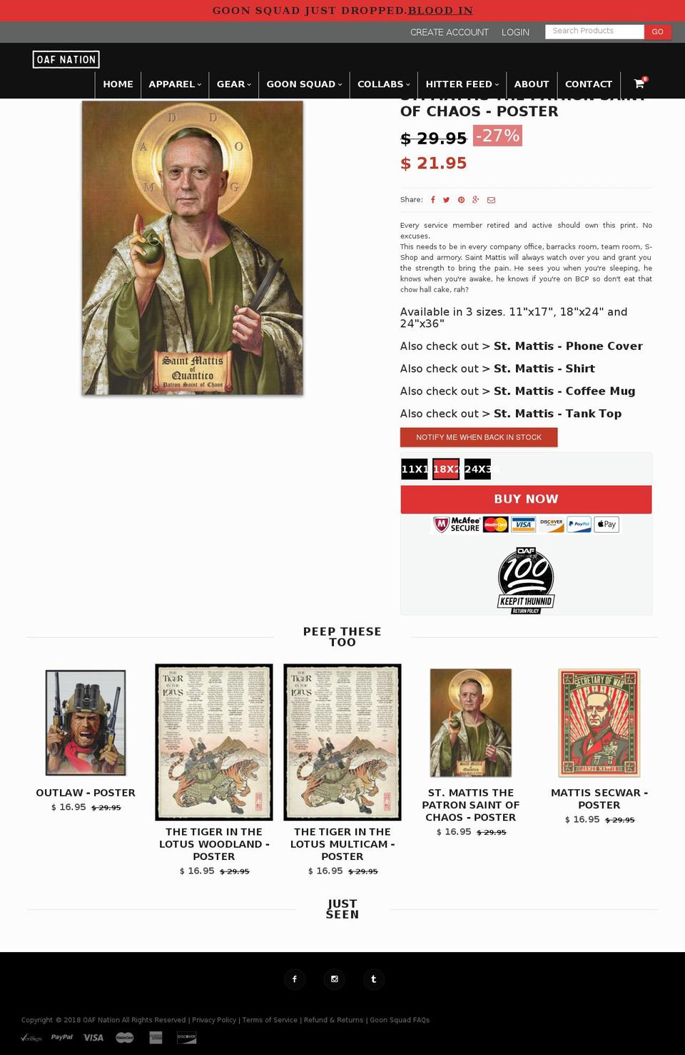 OAF GOON page updations Shopify theme site example saintmattis.com