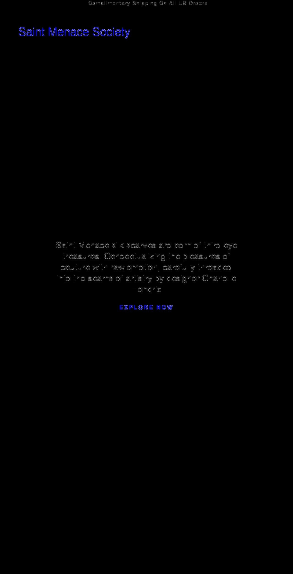 saintmenacesociety.com shopify website screenshot