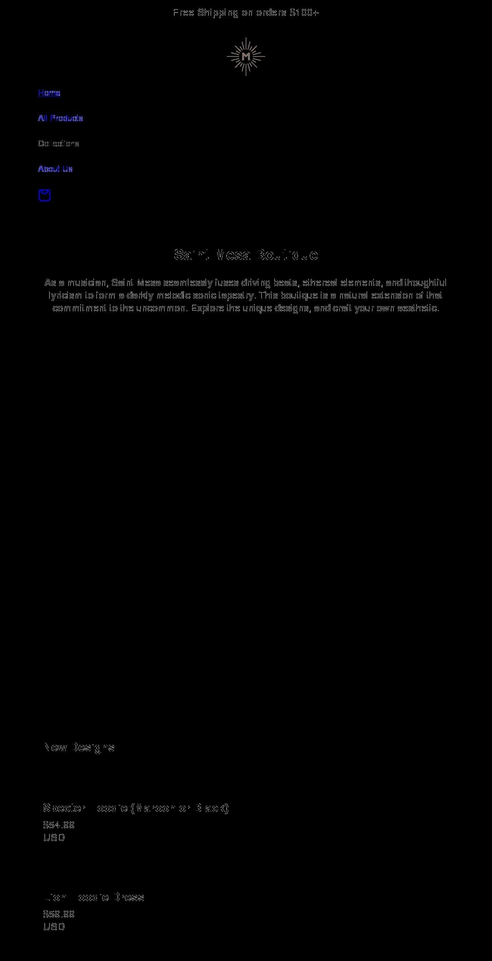 saintmesaboutique.com shopify website screenshot