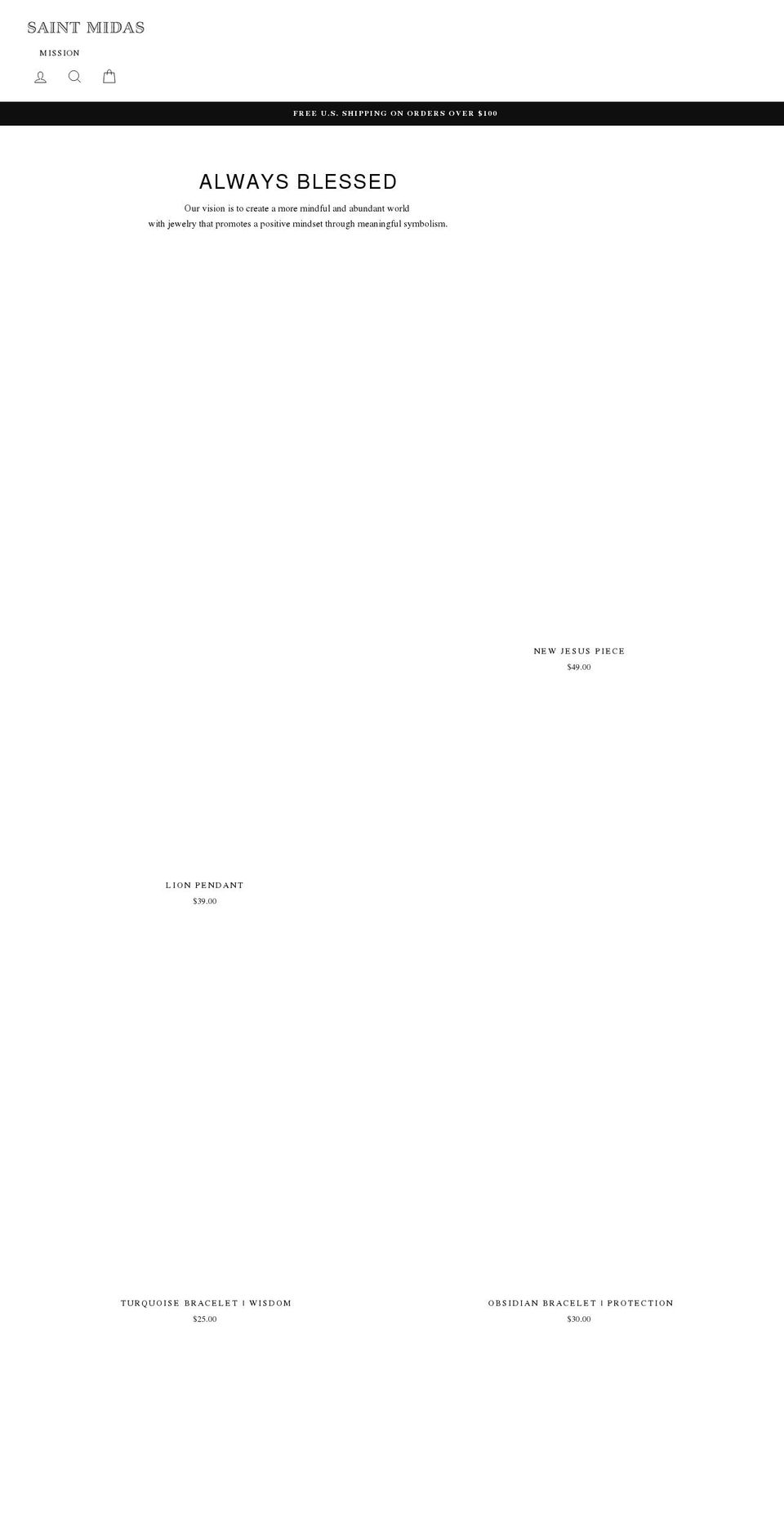 saintmidas.com — Shopify storefront screenshot