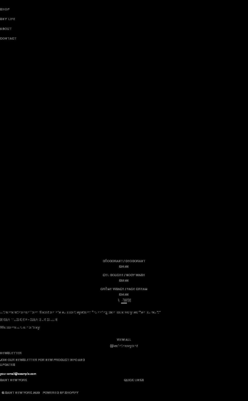 saintnewyork.com shopify website screenshot