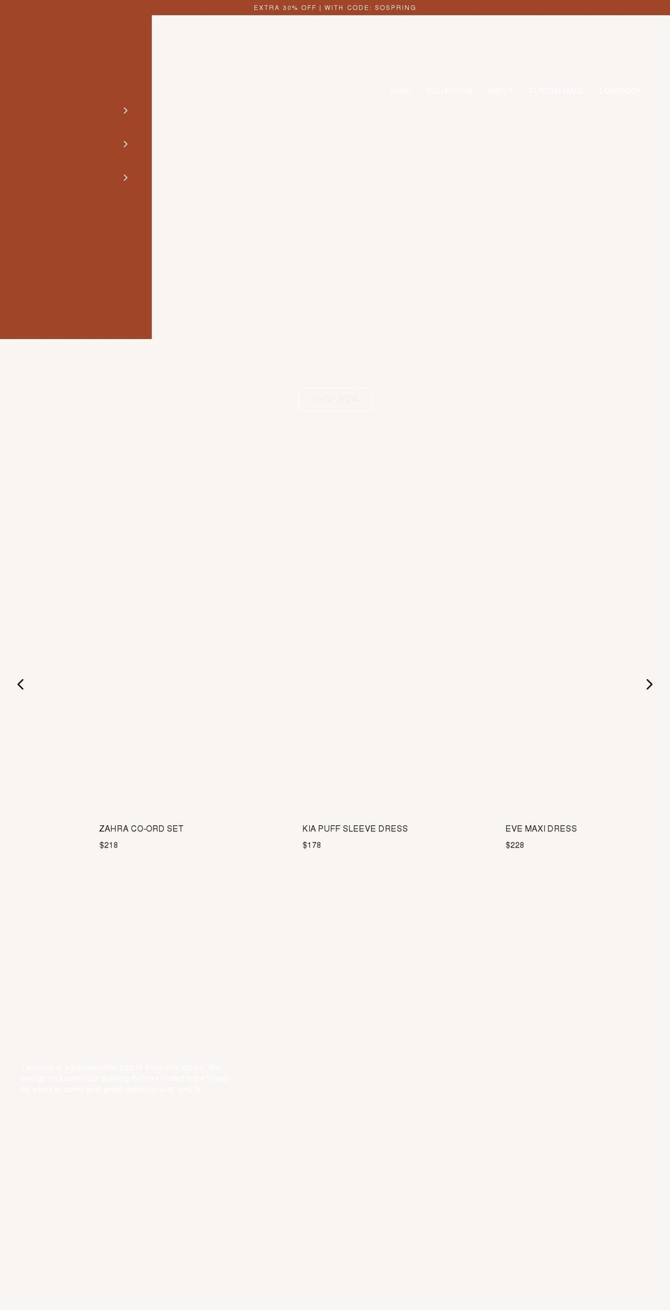 saintola.com shopify website screenshot