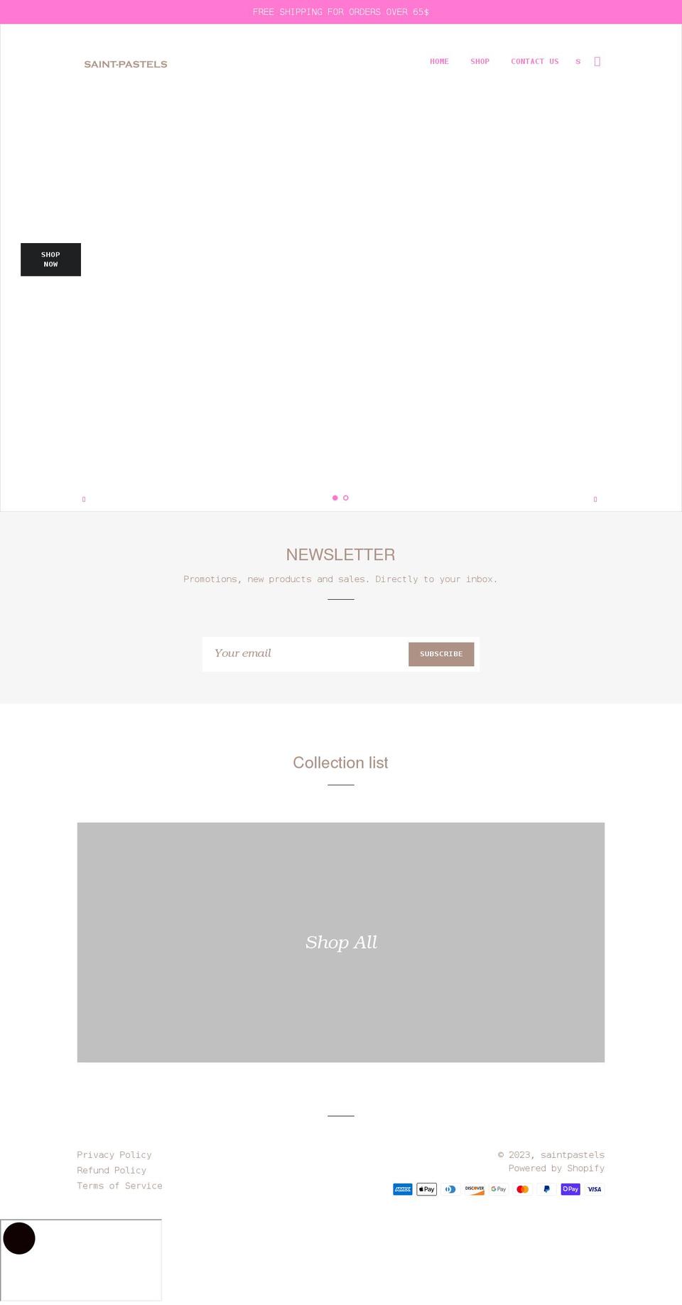 saintpastels.com shopify website screenshot