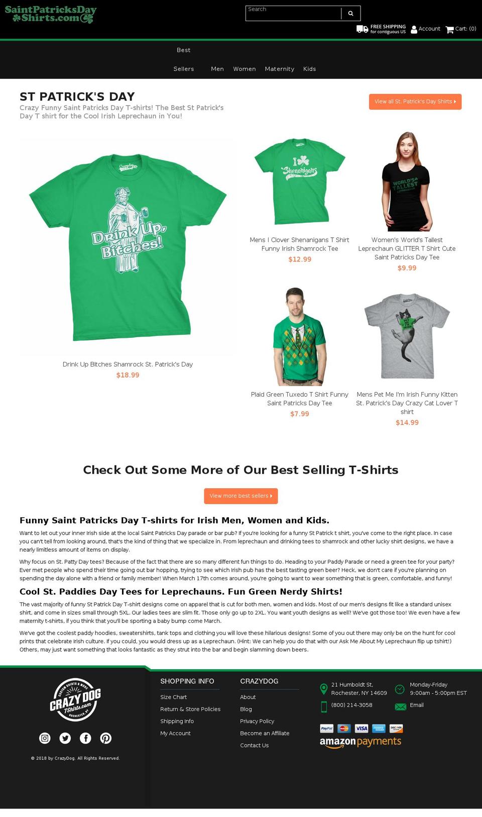 saintpatricksdayshirts.com shopify website screenshot