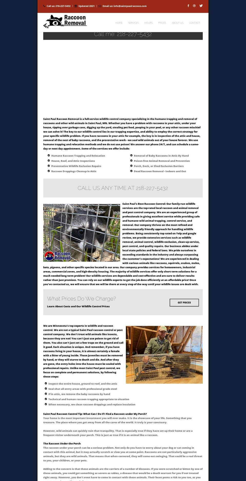 saintpaulraccoon.com — Shopify storefront screenshot