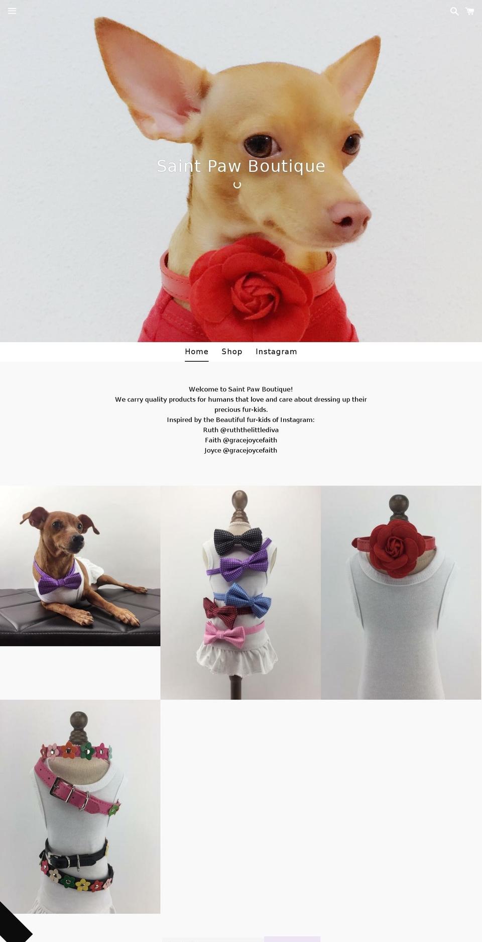 saintpawboutique.com — Shopify storefront screenshot
