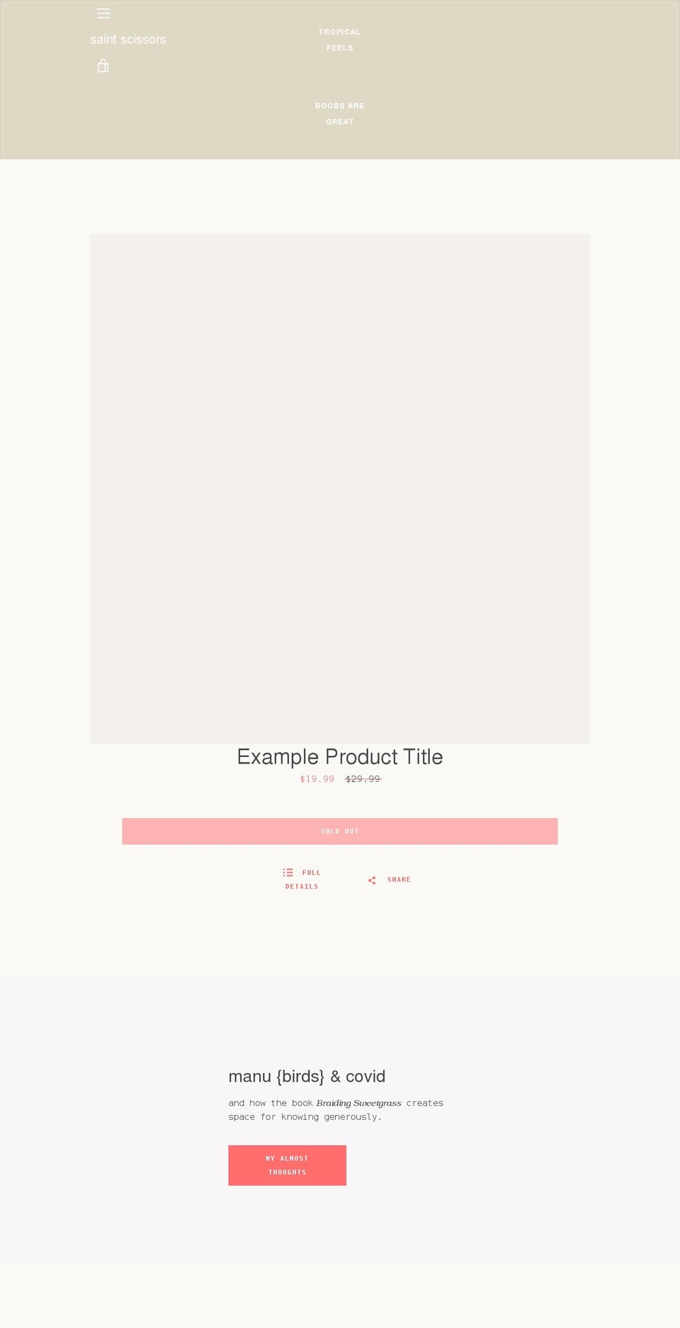 saintscissors.com shopify website screenshot