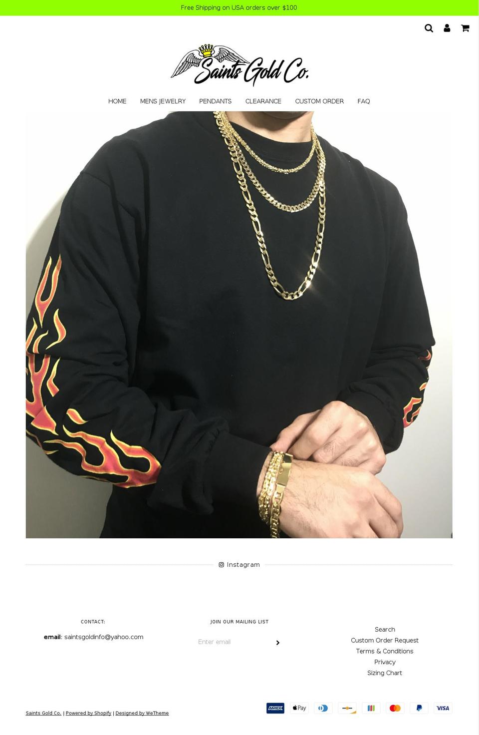 saintsgold.com shopify website screenshot