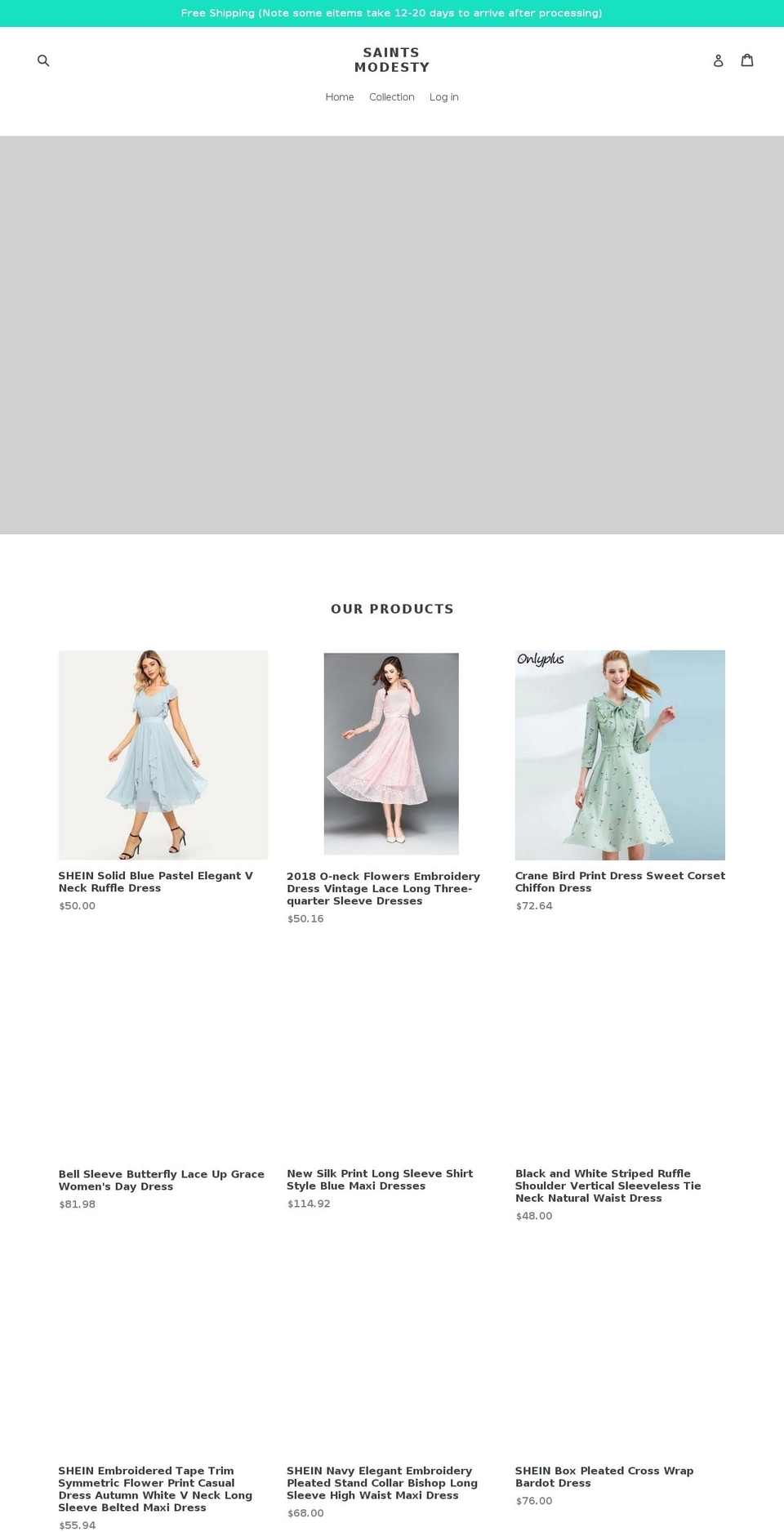 saintsmodesty.com — Shopify storefront screenshot