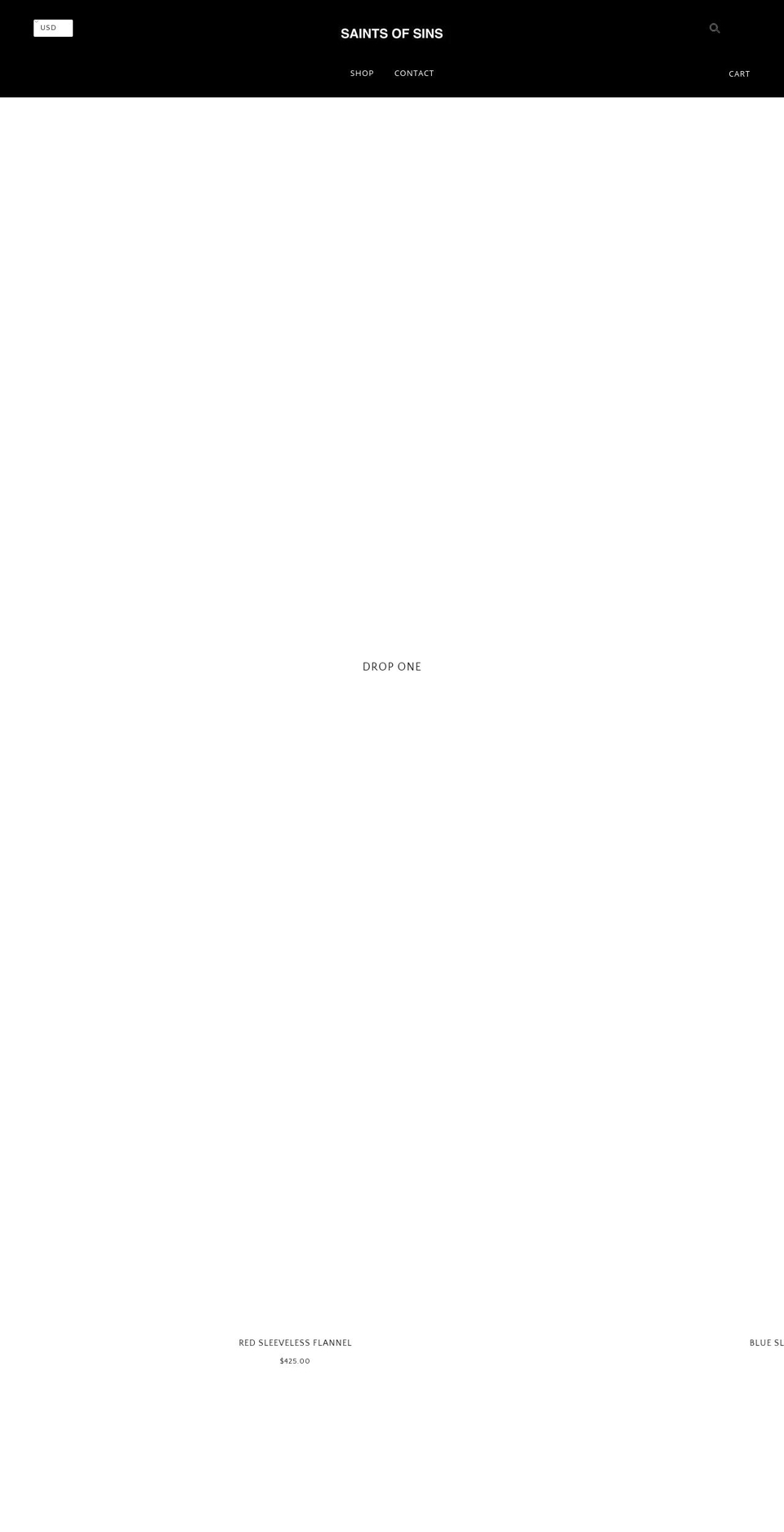 saintsofsins.com — Shopify storefront screenshot