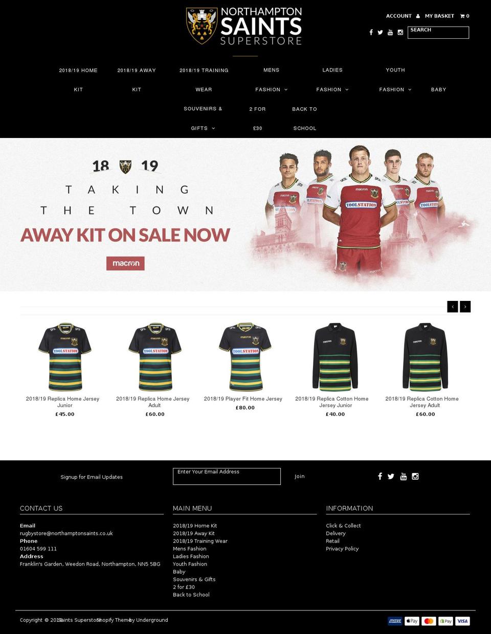 saintsstore.co.uk shopify website screenshot