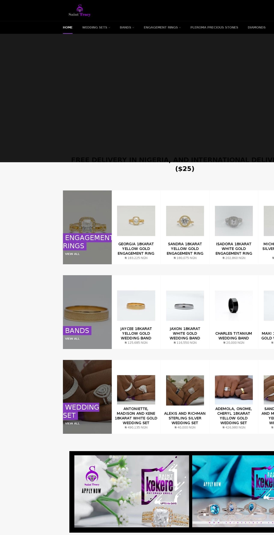 sainttracy.com — Shopify storefront screenshot