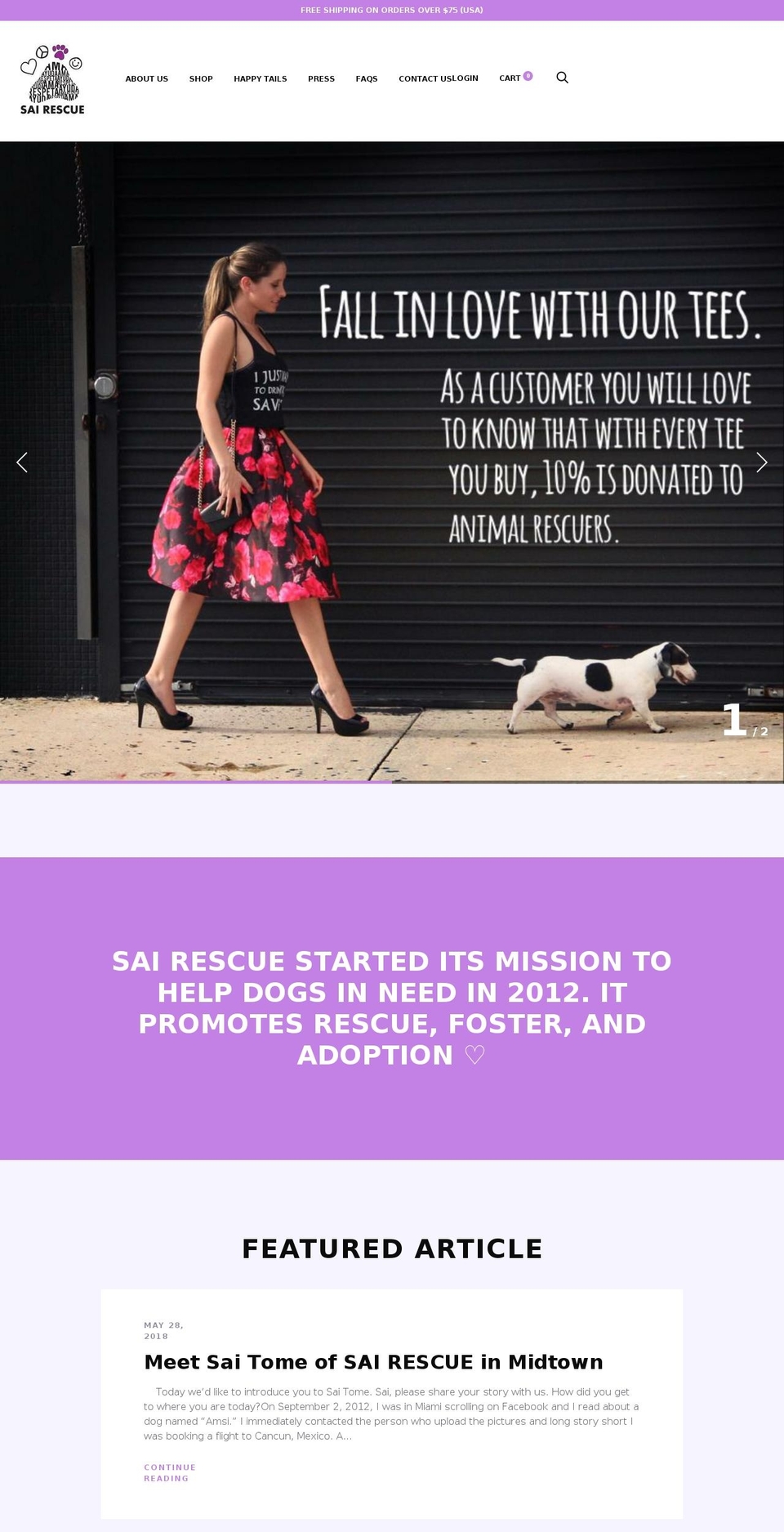 sairescue.com — Shopify storefront screenshot