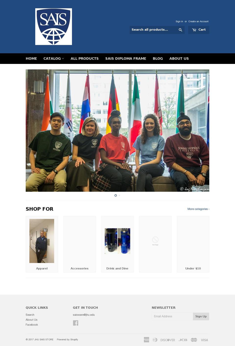 saisstore.org shopify website screenshot