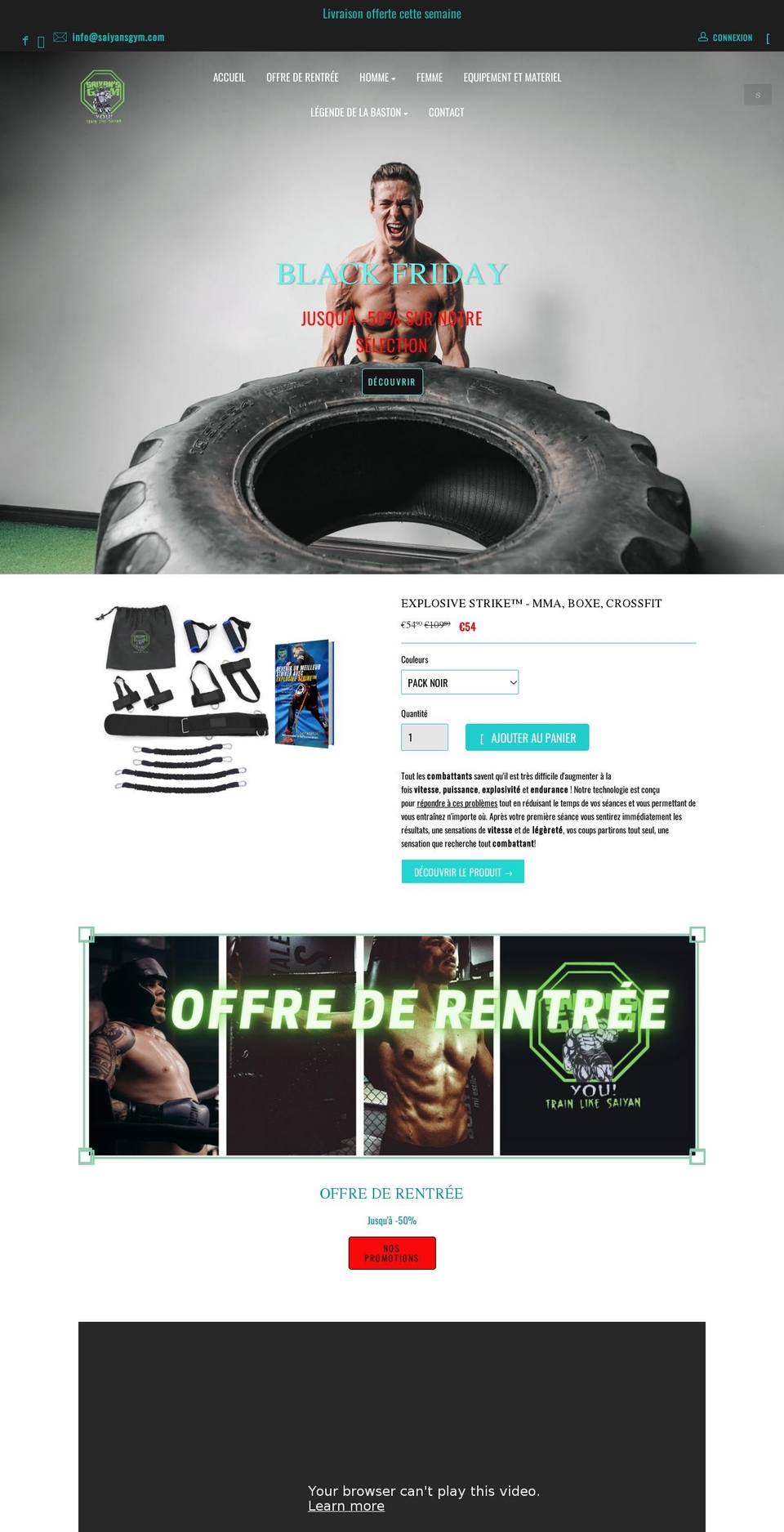 saiyansgym.com — Shopify storefront screenshot