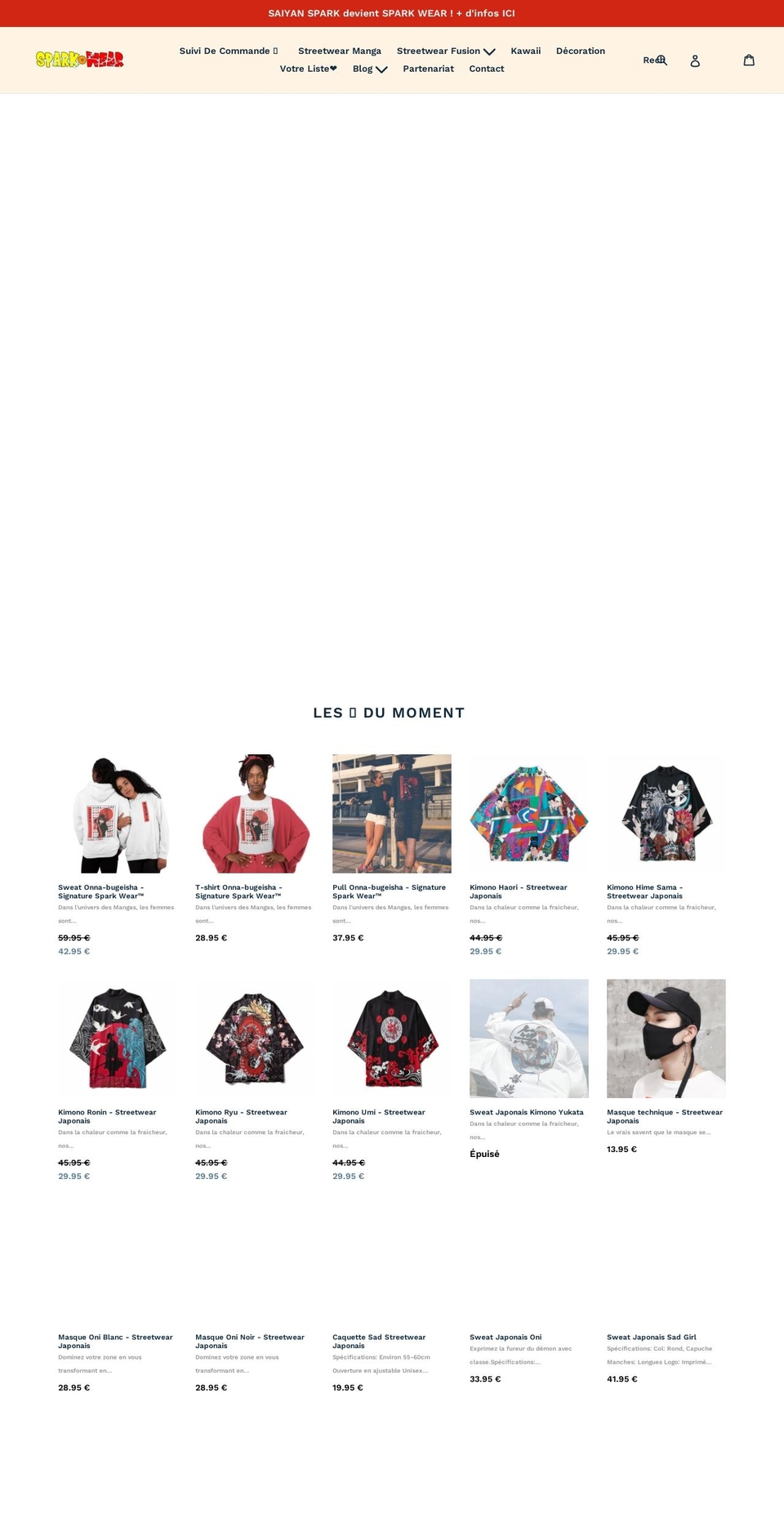 saiyanspark.com — Shopify storefront screenshot