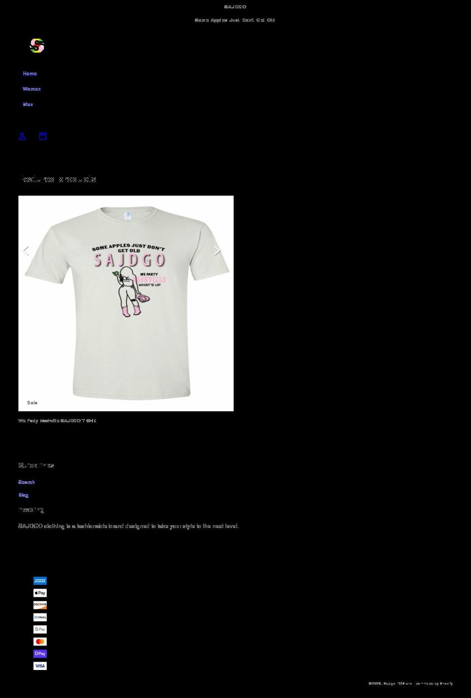 sajdgo.myshopify.com shopify website screenshot