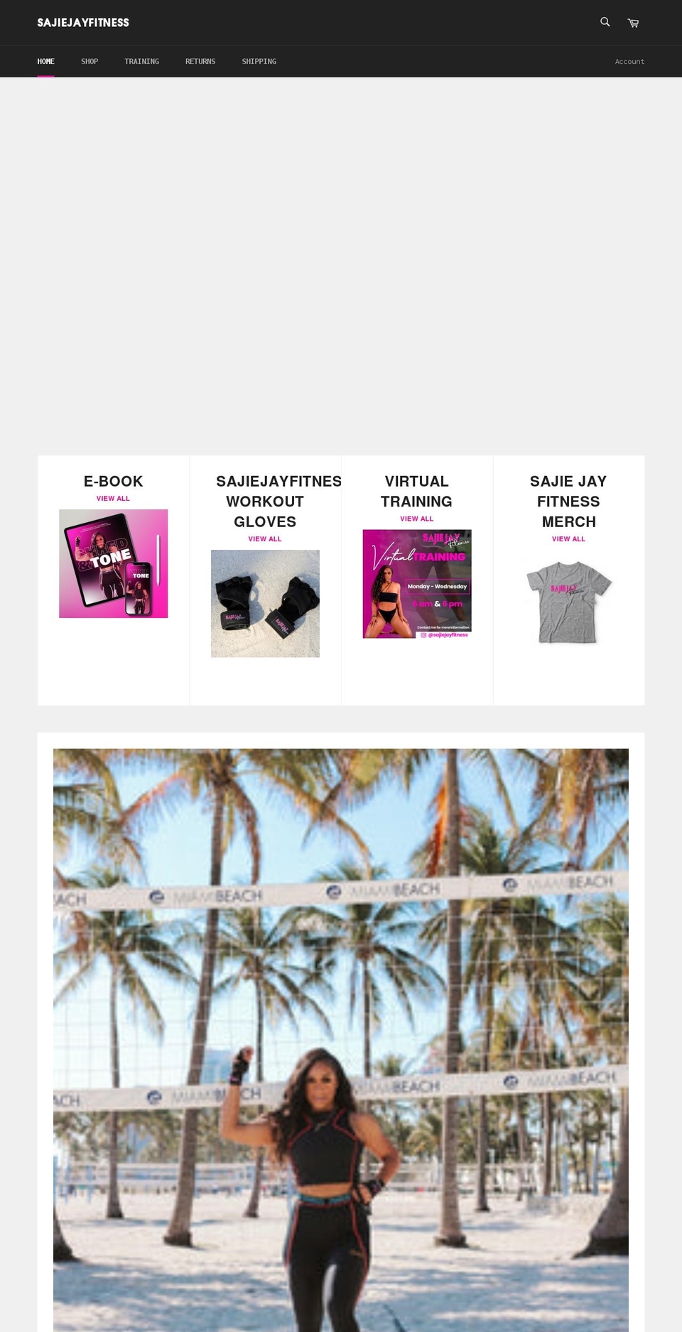 sajiejayfitness.com shopify website screenshot