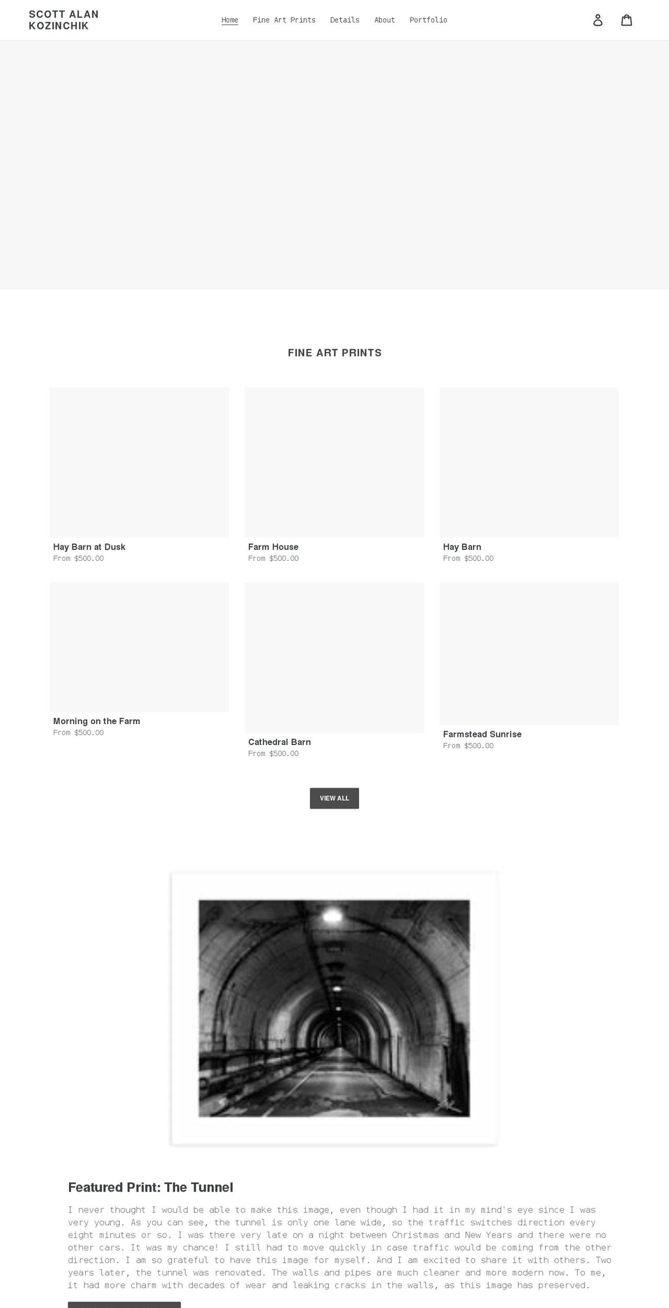 sakfineartphoto.com shopify website screenshot