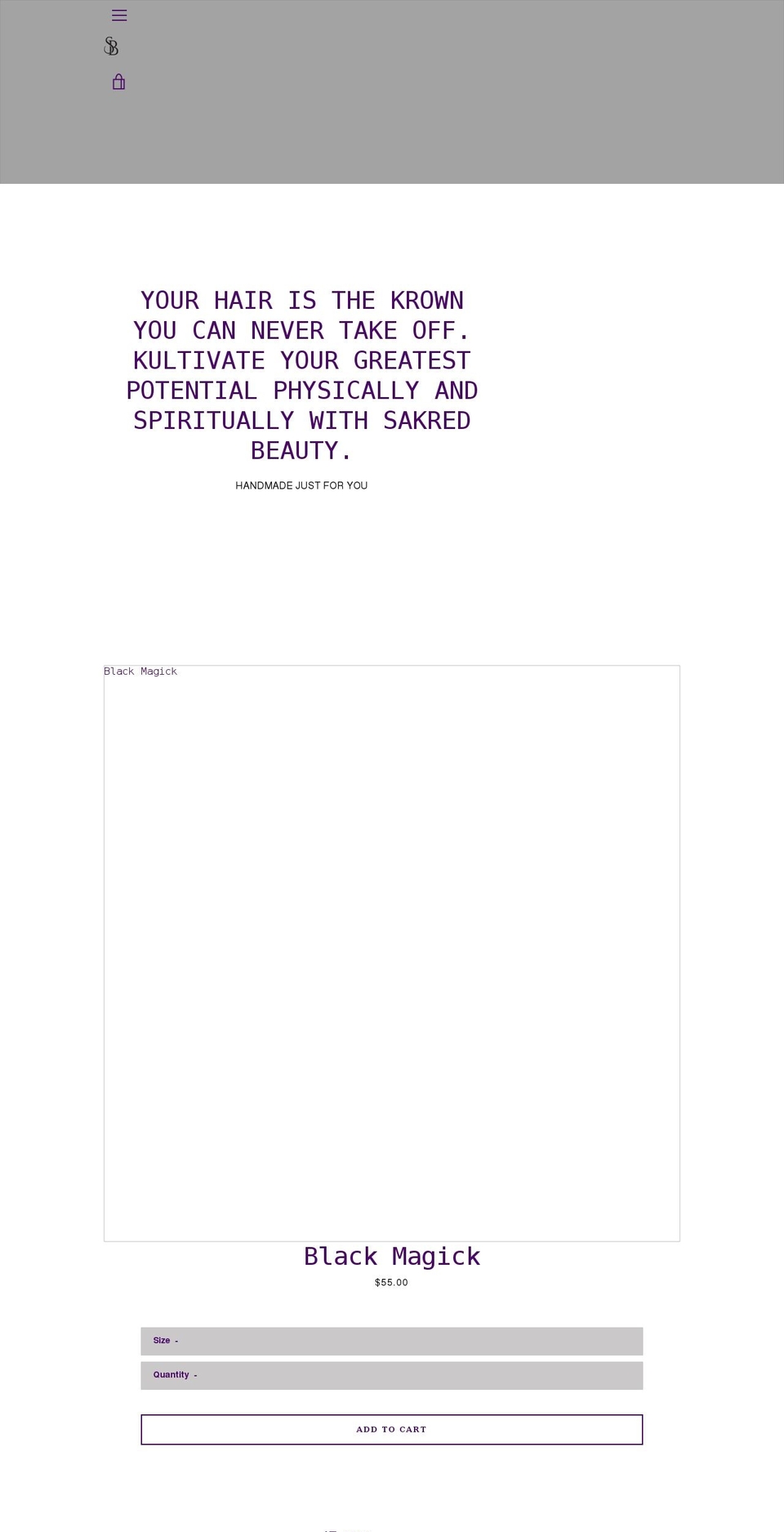 sakredbeauty.com shopify website screenshot