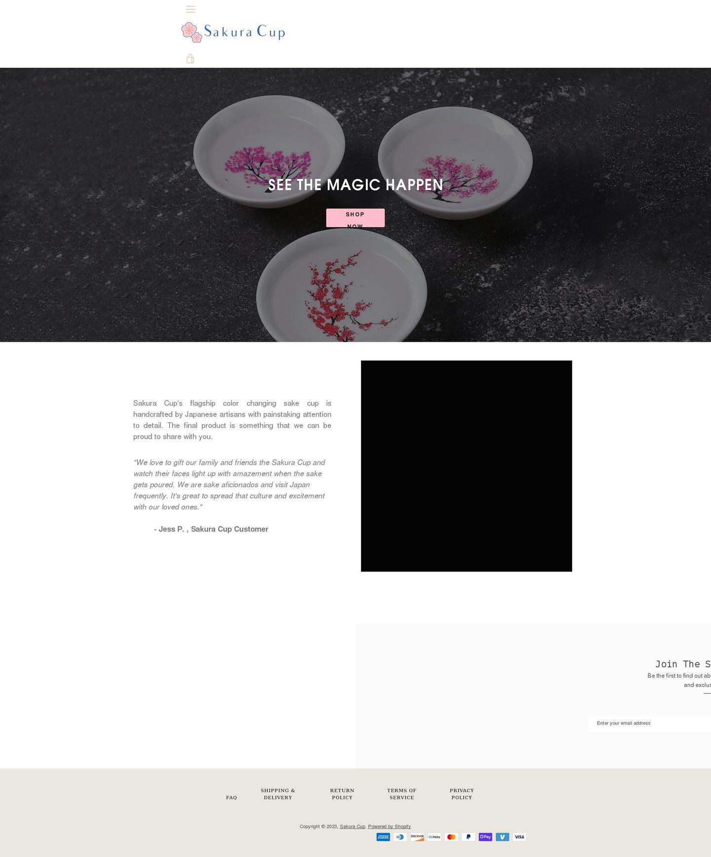 sakuracup.com shopify website screenshot