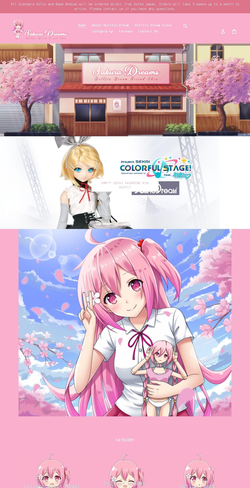 sakuradreamsdollfiedreamshop.com shopify website screenshot