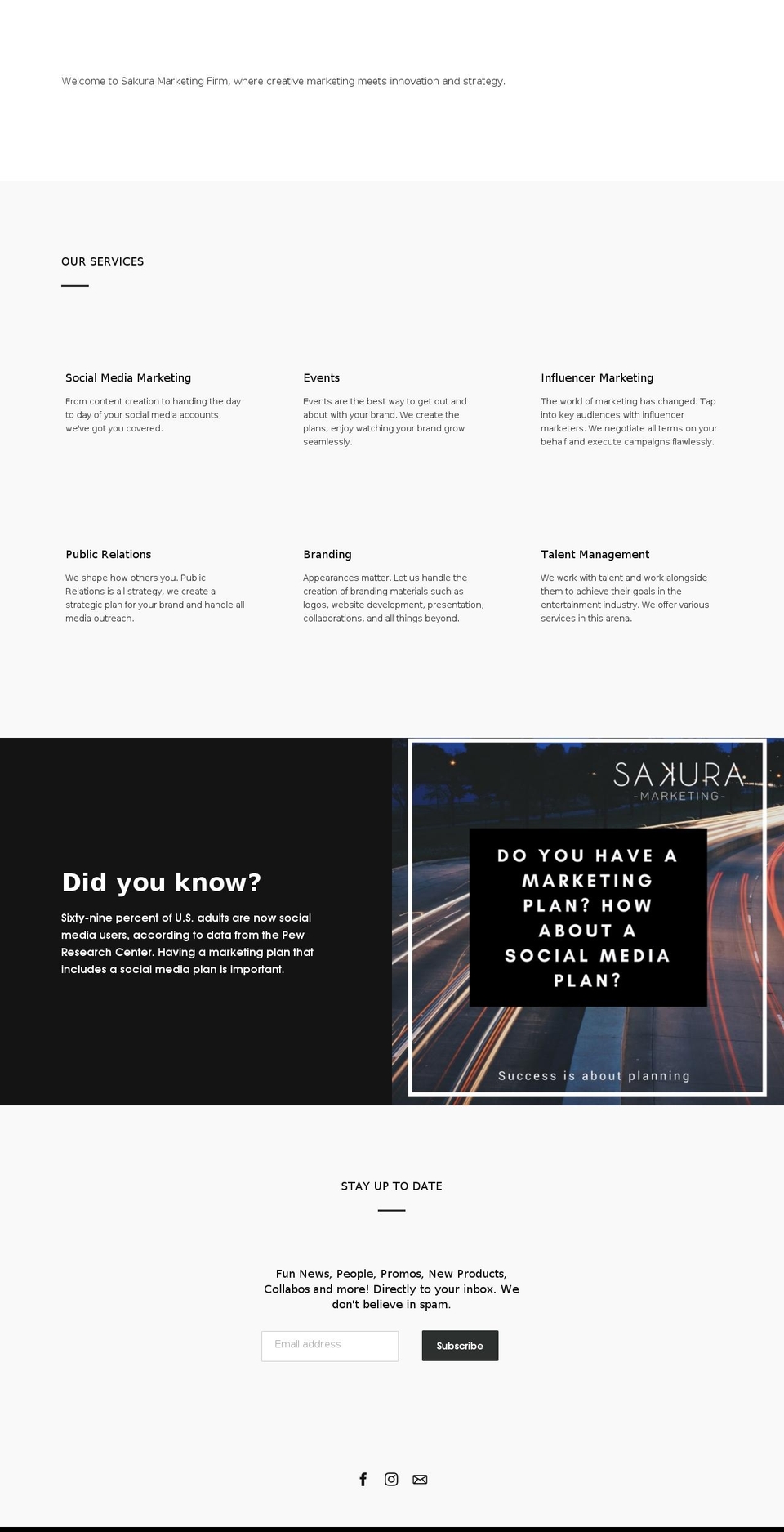 sakuramarketingfirm.com — Shopify storefront screenshot