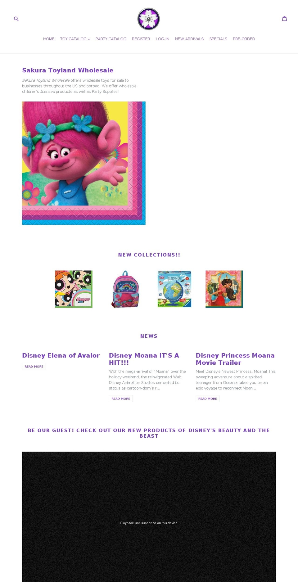 sakuratoylandwholesale.com shopify website screenshot