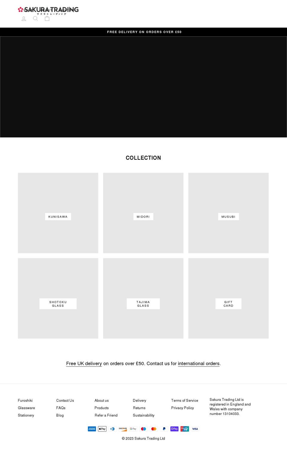 sakuratrading.co.uk shopify website screenshot