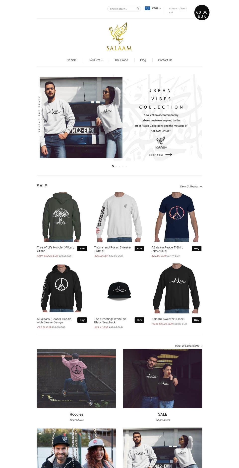salaamapparel.com shopify website screenshot