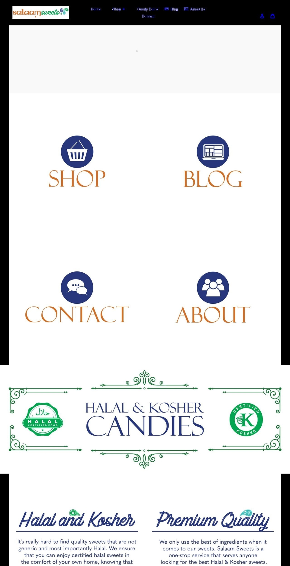 salaamsweets.com shopify website screenshot