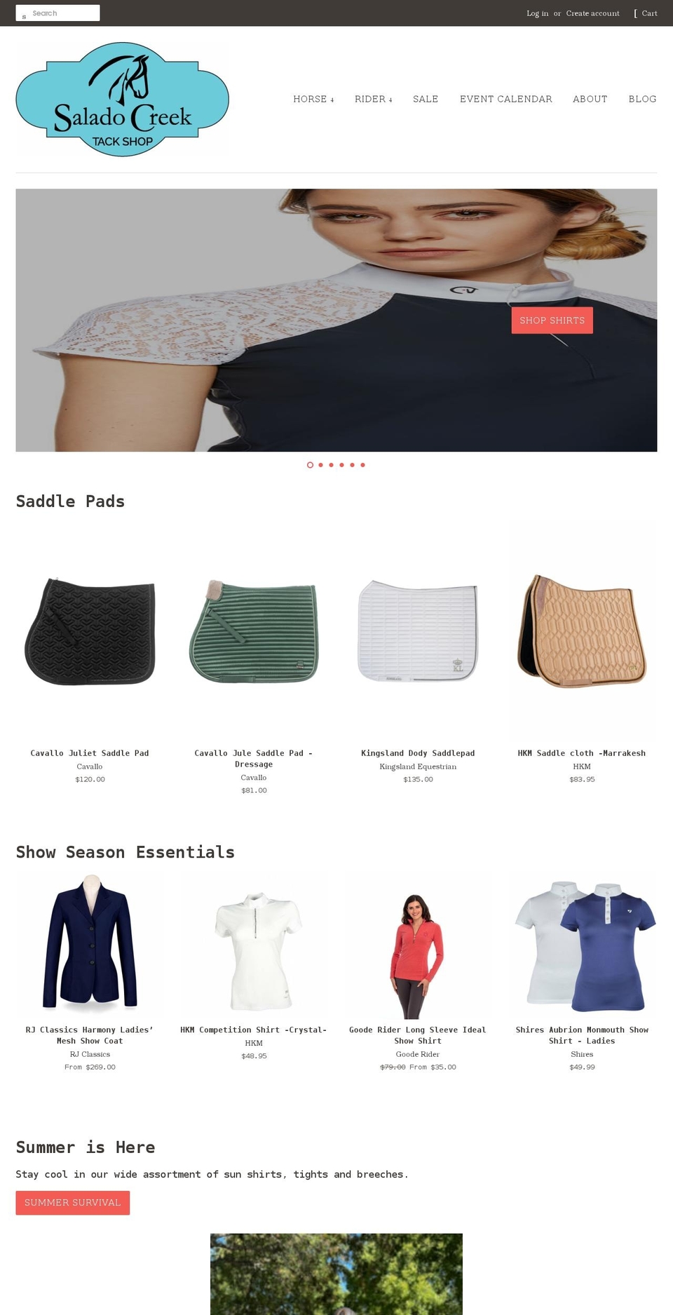 saladocreektackshop.com — Shopify storefront screenshot