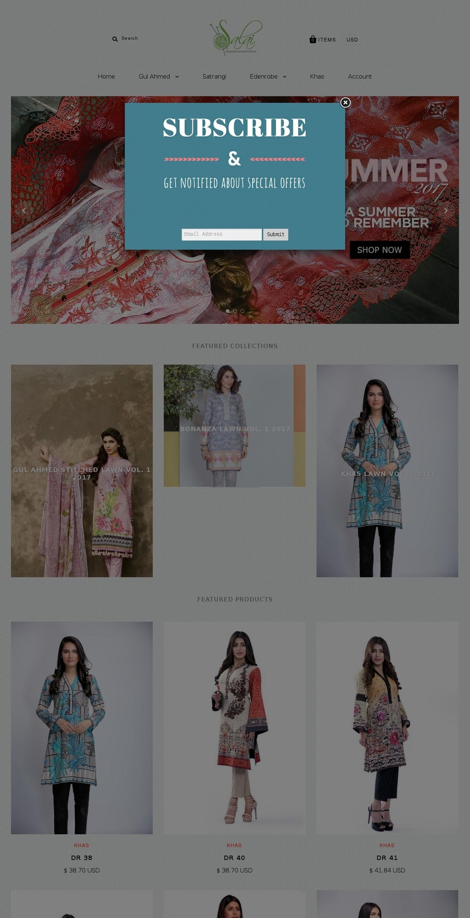 salaishop.com shopify website screenshot