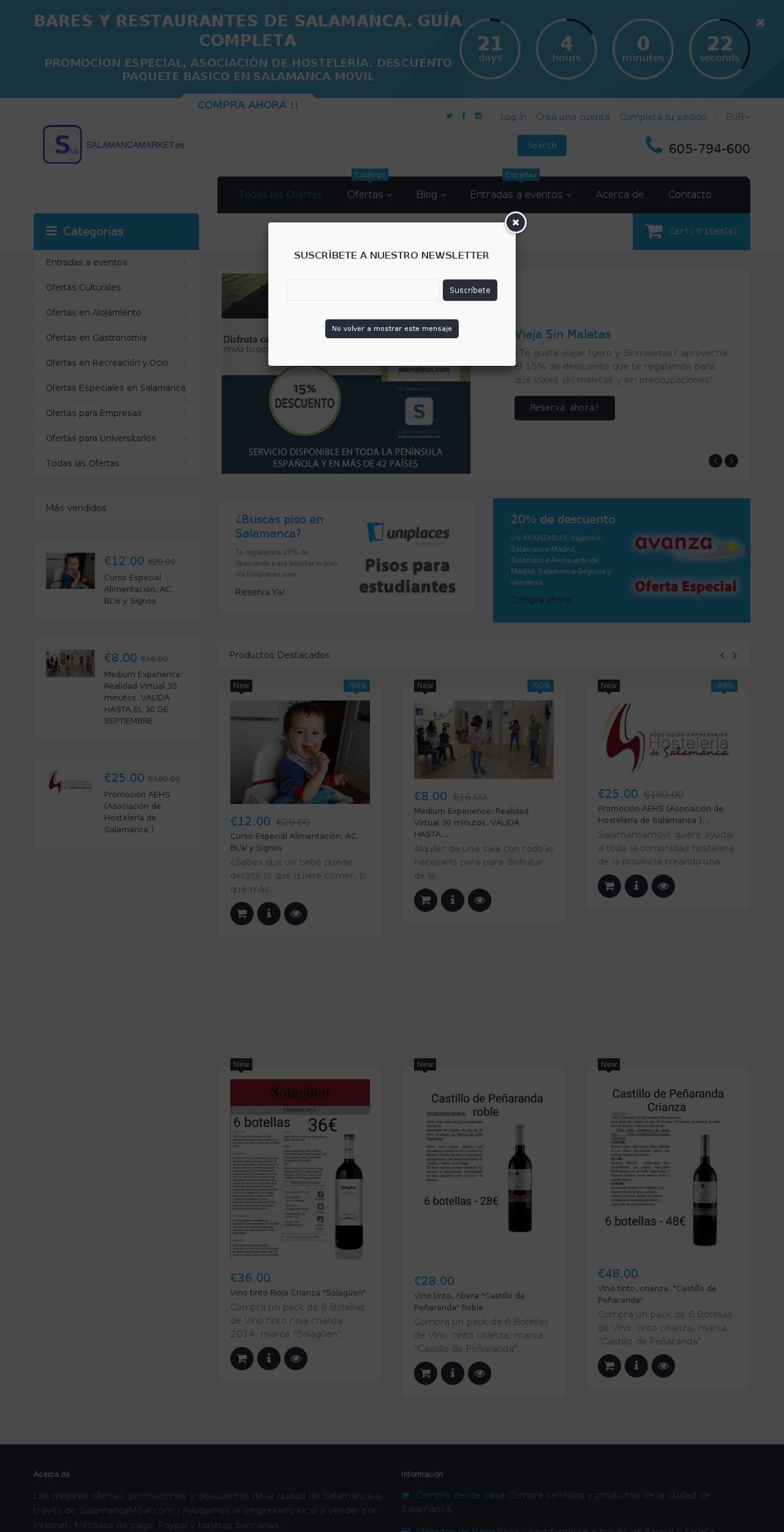 salamancamarket.es shopify website screenshot