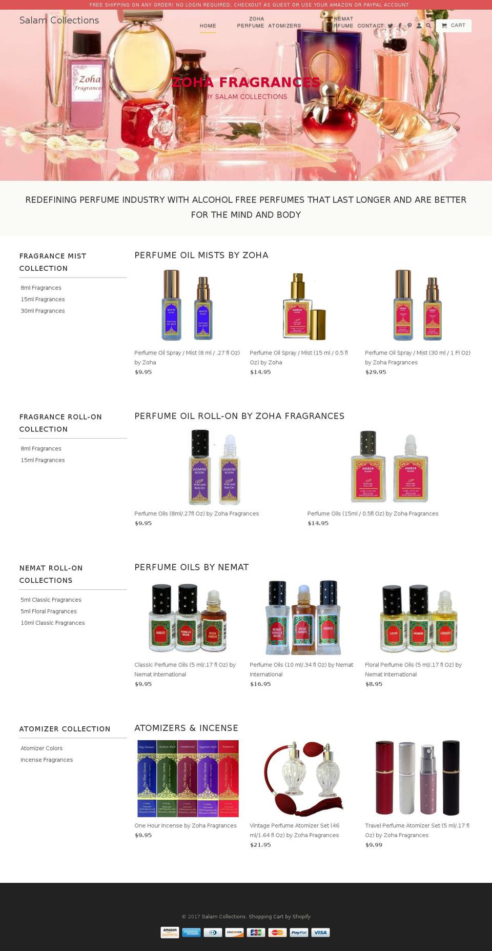 salamcollections.com shopify website screenshot