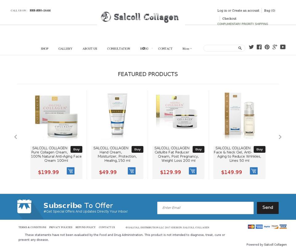 salcollcollagen.com shopify website screenshot