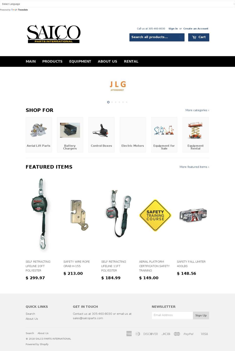 salcoparts.com — Shopify storefront screenshot