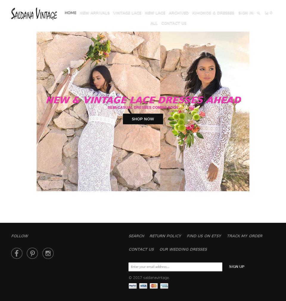 saldanavintage.com shopify website screenshot